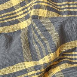 Grey and Yellow Tartan Check Sofa and Bed Throw - Yellow and Grey / 225 x 255 cm - thumbnail 2