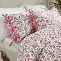 Hannah Floral Cotton Duvet Cover Set - Pink / Double