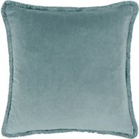Freya Velvet Cushion - Duck Egg / Feather