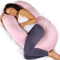 Aamira C-Shaped Pregnancy Pillow Memory Foam Pink and Grey - Pink and Grey - image 1