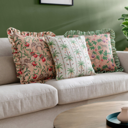 Okara Palm Printed Cushion - Multicolour / 80 Feather 20 Polyester - thumbnail 4