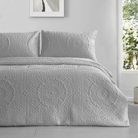 Deluxe Quilted Grandeur Pinsonic Bedspread Sets - Grey - image 1