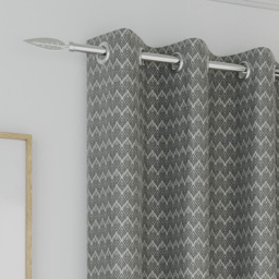 Aspen Grey Room Darkening Eyelet Curtains - Grey / 183cm / 168cm - thumbnail 3