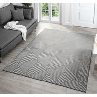 Vellure Modern Living Room Area Rug Embossed Metallic Sheen Pyramid Design - Anthracite / 290cm - image 1