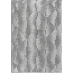 Vellure Modern Living Room Area Rug Embossed Metallic Sheen Pyramid Design - Anthracite / 290cm - thumbnail 4