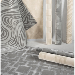 Vellure Modern Living Room Area Rug Embossed Metallic Sheen Pyramid Design - Anthracite / 290cm - thumbnail 2