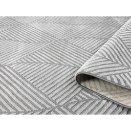 Vellure Modern Living Room Area Rug Embossed Metallic Sheen Pyramid Design - Anthracite / 290cm - thumbnail 5