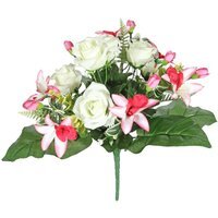 Leafy and Orchid Mixed Bunch - Cream