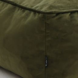 icon Natalia Giant Velvet Armchair Bean Bag with Footstool - Olive Green - thumbnail 5