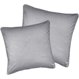 Pair of Soft Velvet Cushion Covers - Cases Only - Grey / 55cm - thumbnail 2