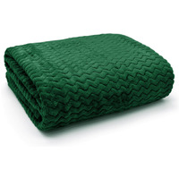 Snug Soft Chevron Patterned Blanket Mink Throw - Emerald / 127x152 - image 1