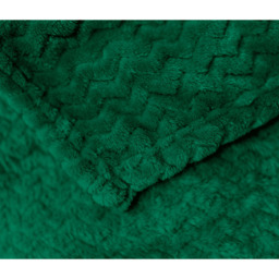 Snug Soft Chevron Patterned Blanket Mink Throw  - Emerald / 127x152 - thumbnail 3