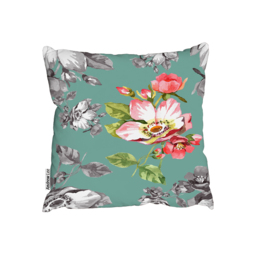 Bright Flower On Green Outdoor Cushion - Green / 60cm - thumbnail 2