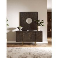 Gabrieli Grey Wall Mirror With Ornate Frame - Brown - thumbnail 1