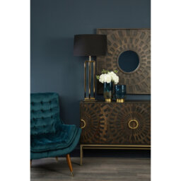 Gabrieli Grey Wall Mirror With Ornate Frame - Brown - thumbnail 3
