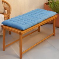 Homescapes Garden Bench Cushion Luxury Cotton Indoor Outdoor Bench Pad - Airforce Blue / 143cm - image 1