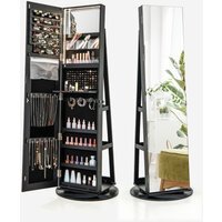 360-Degree Mirrored Jewellery Armoire - Black