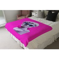 Plaster Statue Of David'S Head In Blue Sunglasses Blanket - Pink - thumbnail 1