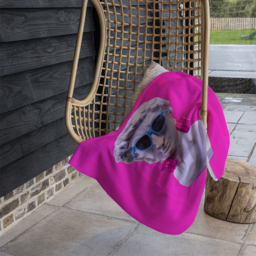Plaster Statue Of David'S Head In Blue Sunglasses Blanket - Pink - thumbnail 4