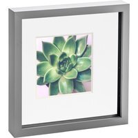 "3D Box Photo Frame - 10x10"" with 6x6"" Mount - Grey" - thumbnail 1