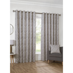 Amara Chenille Eyelet Curtain - Silver / 228cm - thumbnail 2
