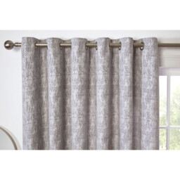 Amara Chenille Eyelet Curtain - Silver / 228cm - thumbnail 3