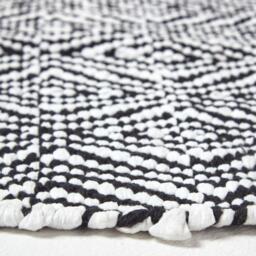 Homescapes Trance Diamond Pattern Recycled Fibre Rug - Black / 230cm - thumbnail 4