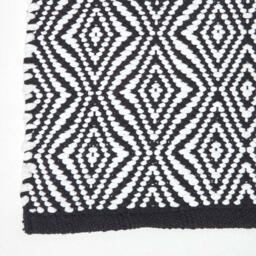Homescapes Trance Diamond Pattern Recycled Fibre Rug - Black / 230cm - thumbnail 3