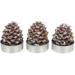 Set of 6 Pinecone Tealight Candles - Unscented - thumbnail 4