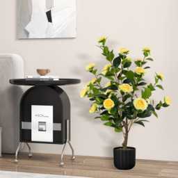 2 Pack Artificial Camellia Tree Faux Flower Plant - Yellow - thumbnail 4