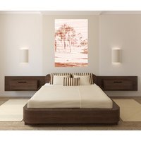 'Gold Bronze Palm' Graphic Art Wrapped on Canvas - Pink / 112cm