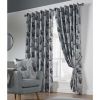 Amsterdam Eyelet Black Out Eyelet Curtains - Charcoal / 183cm / 168cm