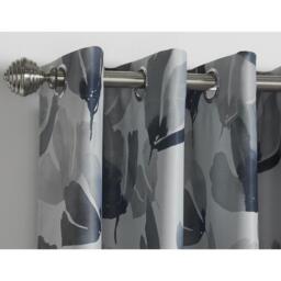 Amsterdam Eyelet Black Out Eyelet Curtains - Charcoal / 183cm / 168cm - thumbnail 2