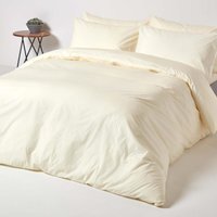 Egyptian Cotton Duvet Cover with Pillowcase - Cream / Double - thumbnail 1
