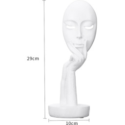 Creative Thinking Face Figurine Sculpture - White / 29cm - thumbnail 2