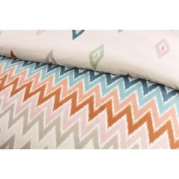 Bali Zigzag Duvet Cover Pillowcase  Fitted Sheet Set - Multi / Double - thumbnail 3