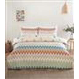Bali Zigzag Duvet Cover Pillowcase  Fitted Sheet Set - Multi / Double - thumbnail 2
