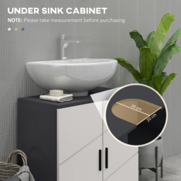kleankin Pedestal Sink Cabinet with Shelf - Light Grey - thumbnail 4