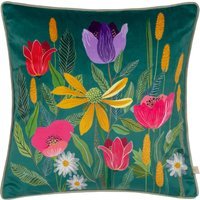House Of Bloom Celandine Piped Cushion - Teal / 80 Polyester 20 Feather - image 1