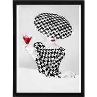 Elegance in every sip wall art framed - Black and white - thumbnail 1
