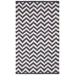 Homescapes Casablanca Handwoven Zig Zag Pattern Kilim Rug - Blue and White / 150cm - thumbnail 4