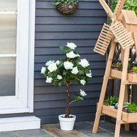 Outsunny Artificial Rose Tree - White / 3.5kg