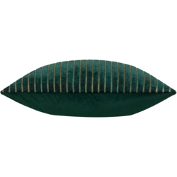 Savoy Stripe Cut Velvet Cushion - Emerald / Feather - thumbnail 4