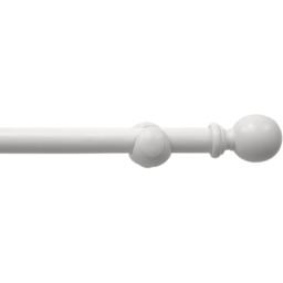 Natural Wooden Eyelet Curtain Pole - White / 240cm - thumbnail 2