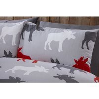 Moose BC Cotton Duvet Set With Pillowcase - Grey / King - thumbnail 1
