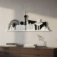 Las Vegas Skyline Metal Wall Art 2D - Grey/White