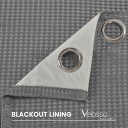 Classic Waffle Blackout Curtain Pair - Silver / 90in / 90cm - thumbnail 3