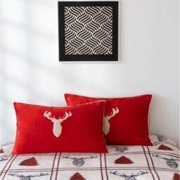 Stag Teddy Fleece Duvet Cover Set - Red / King - thumbnail 2
