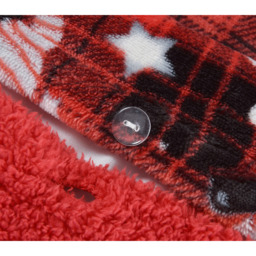Cosy Thermal Fleece Gonks Check Flannel Duvet Set - Red / King - thumbnail 4