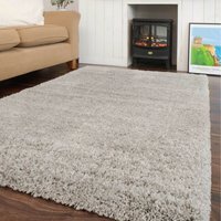 Super Soft Silver Shaggy Living Area Rug - Grey / 280 x 190cm - image 1